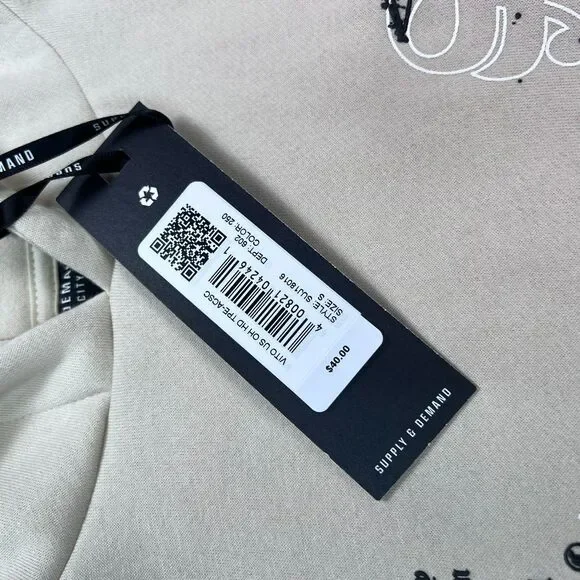 Supply & Demand NWT Youth Hoodie Graphic New York Beige Pullover Size S - Picture 4 of 5